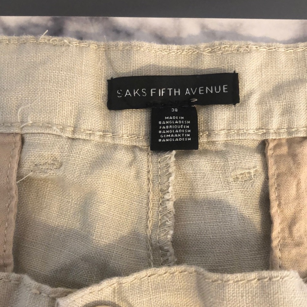 Flat front linen pants
